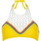 River Island Womens Crochet High Neck Bikini Top