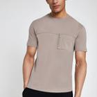 River Island Mens Slim Fit Zip Pocket T-shirt