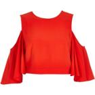 River Island Womens Cold Shoulder Bell Sleeve Top