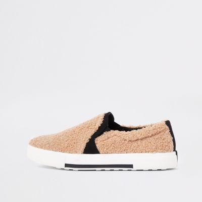 River Island Womens Shearing Slip On Sliders