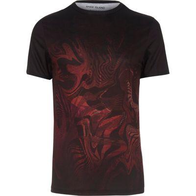 River Island Mens Fade Abstract Print Muscle Fit T-shirt