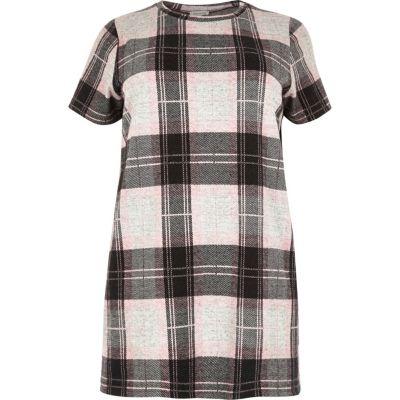 River Island Womens Plus Check Oversized T-shirt