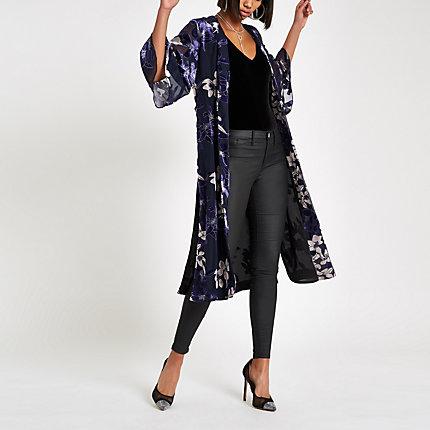 River Island Womens Floral Tie Waist Kimono