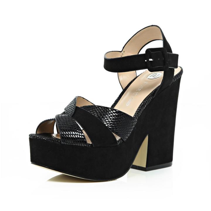 River Island Womens Cross Strap Platform Sandals