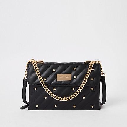 River Island Womens Quilted Embellished Cross Body Bag