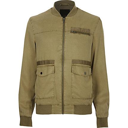 River Island Mens Utility Zip Front Bomber Jacket