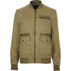 River Island Mens Utility Zip Front Bomber Jacket