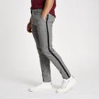 River Island Mens Check Skinny Fit Tape Chino Trousers