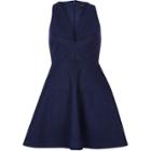 River Island Womens Metallic Plunge Skater Dress