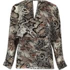 River Island Womens Dark Snake Print Angel Cape Top