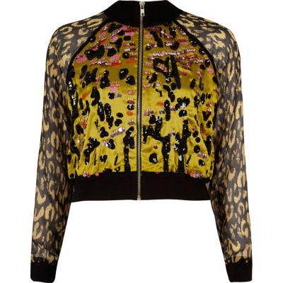 River Island Womens Leopard Print Embellished Shacket