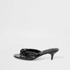 River Island Womens Bow Kitten Heel Mule Sandals