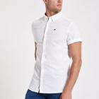 River Island Mens White Swallow Embroidered Oxford Shirt