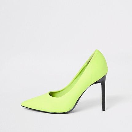 River Island Womens Neon Skinny Heel Scuba Court Shoe