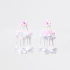 River Island Womens White Tiered Sequin Flower Drop Stud Earrings
