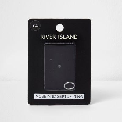 River Island Mens Silver Tone Nose And Septum Ring