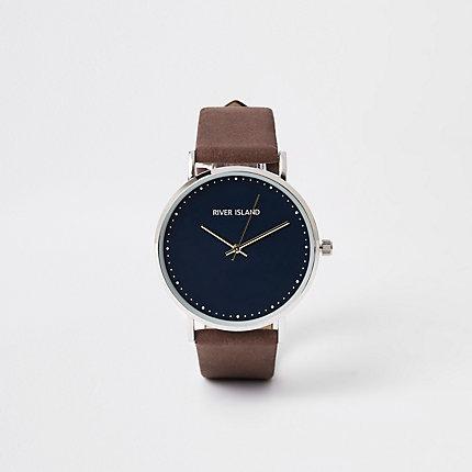 River Island Mens Silver Tone Minimal Watch