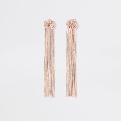 River Island Womens Gold Tone Slinky Knot Drop Earrings