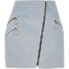 River Island Womens Corduroy Hoop Zip Biker Skirt