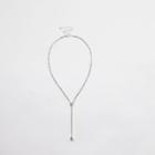 River Island Womens Silver Tone Diamante Cup Chain Y Necklace