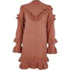 River Island Womens Frill Turtle Neck Knitted Dress