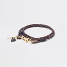 River Island Mens Woven Leather Bracelet