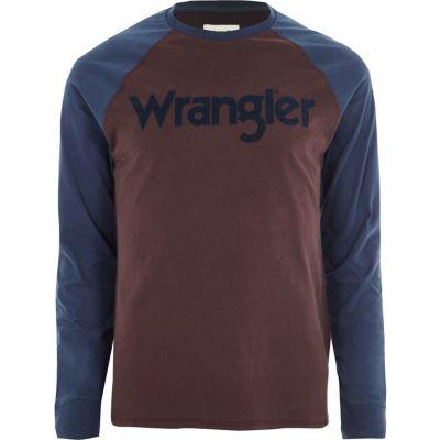River Island Mens Wrangler Flocked Raglan T-shirt