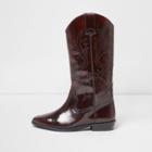 River Island Womens Patent Knee High Western Boots