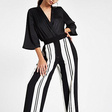 River Island Womens Contrast Stripe Wide Leg Trousers