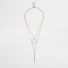 River Island Womens Rose Gold Tone Pave Circle Multi Row Necklace