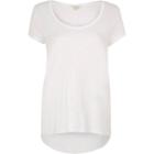 River Island Womens White Scoop Neck T-shirt