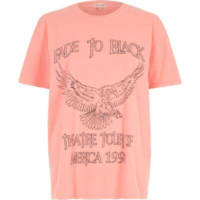 River Island Womens 'fade To Black' Rock Band Print T-shirt