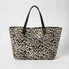 River Island Womens White Leopard Print Beach Tote Bag