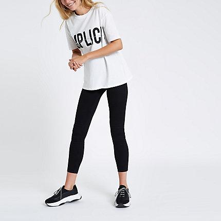 River Island Womens White 'simplicite' Print Diamante T-shirt