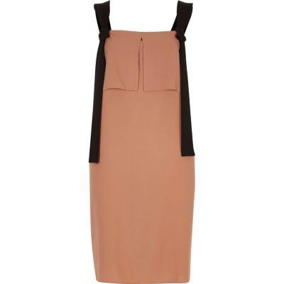 River Island Womens Nude Contrast Strap Slip Dress
