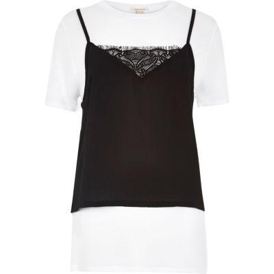 River Island Womens White 2 In 1 Cami Top