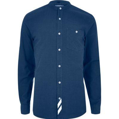 River Island Mens Stripe Grandad Casual Shirt