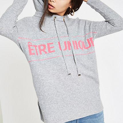 River Island Womens 'etre Unique' Knitted Hoodie