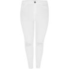 River Island Womens Plus White Molly Ripped Jeans
