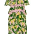 River Island Womens Tropical Print Frill Bardot Mini Dress