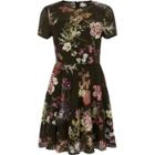 River Island Womens Laser Cut Floral Double Layer Dress