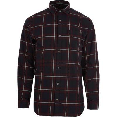 River Island Mens Jack And Jones Check Long Sleeve Shirt