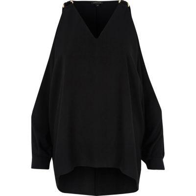 River Island Womens Cold Shoulder Ring Detail Top