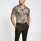 River Island Mens Animal Print Short Sleeve Shirt