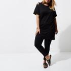 River Island Womens Plus Eyelet Shoulder Oversized T-shirt