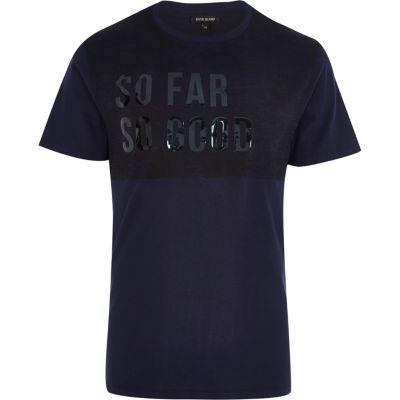 River Island Mens Contrast Patent Print T-shirt