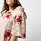 River Island Womens Plus Lace Embroidered Bardot Top