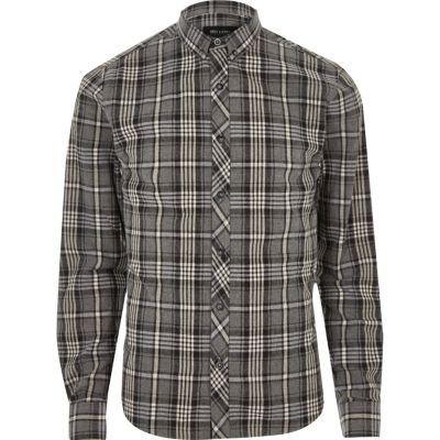 River Island Mensgrey Marl Only & Sons Casual Check Shirt