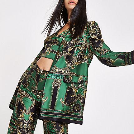 River Island Womens Ri 30 Printed Longline Blazer