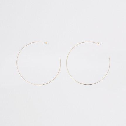 River Island Womens Gold Color Oversized Hoop Earrings